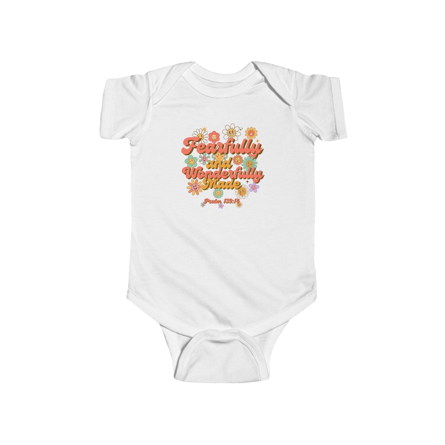 Floral Baby Bodysuit – “Fearfully & Wonderfully Made” | Christian Infant Outfit